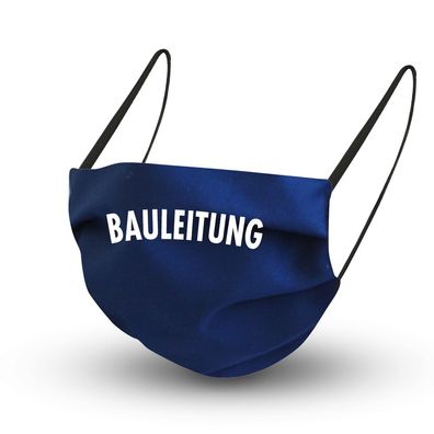 Textil Design Maske mit zertifizierten Innenvlies - Bauleitung - 15823 Dunkelblau + G