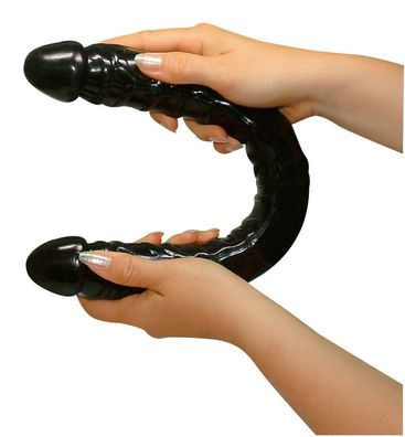 Doppel-Dildo biegsam Jelly-Gleitmaterial Ultra Dong 43cm schwarz Sex-Spielzeug