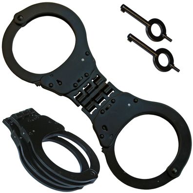 MFH Handschellen Handfessel schwarz mit 2 Schlüsseln Polizei Security 29313 