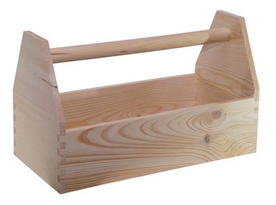 NEU Werkzeugkiste Vollholz Montagekiste Nagelkiste Holzbox 42 x 21 x 26 cm Holz