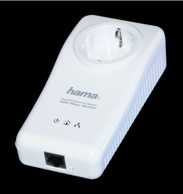 Hama Powerline 200 Mbps Socket MT:2326 Powerlan dlan Adapter Hama Nr. 53141
