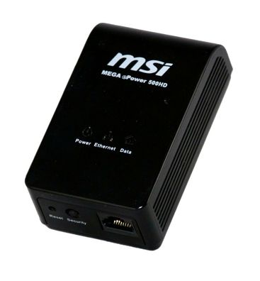 MSI Mega ePower 500 HD Black Powerline PowerLan Adapter dlan