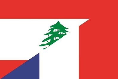 Fahne Flagge Libanon-Frankreich Premiumqualität