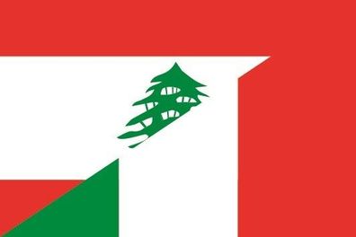Fahne Flagge Libanon-Italien Premiumqualität