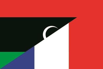 Fahne Flagge Libyen-Frankreich Premiumqualität