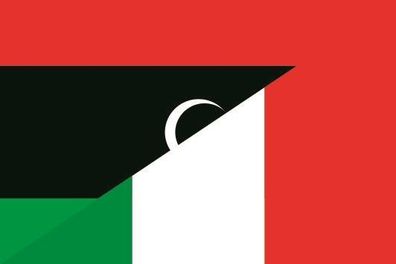 Fahne Flagge Libyen-Italien Premiumqualität