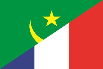Fahne Flagge Mauretanien-Frankreich Premiumqualität