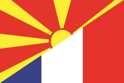 Fahne Flagge Mazedonien-Frankreich Premiumqualität