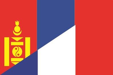 Fahne Flagge Mongolei-Frankreich Premiumqualität
