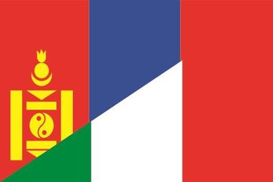 Fahne Flagge Mongolei-Italien Premiumqualität