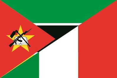 Fahne Flagge Mosambik-Italien Premiumqualität