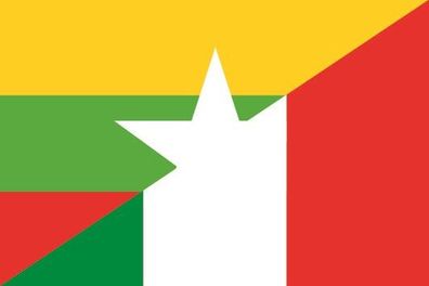 Fahne Flagge Myanmar-Italien Premiumqualität