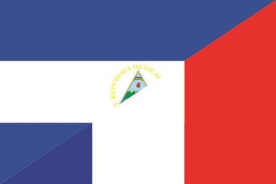 Fahne Flagge Nicaragua-Frankreich Premiumqualität