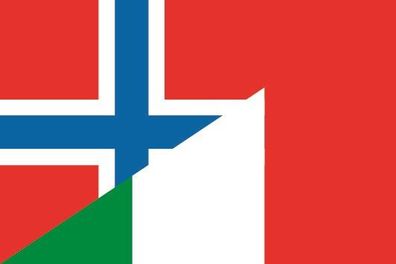 Fahne Flagge Norwegen-Italien Premiumqualität