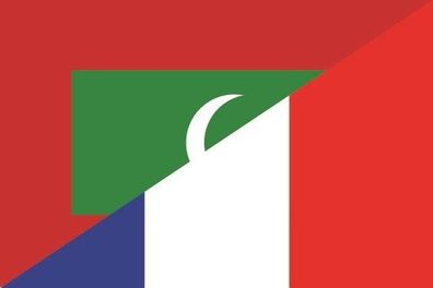 Fahne Flagge Malediven-Frankreich Premiumqualität