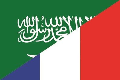 Fahne Flagge Saudi Arabien-Frankreich Premiumqualität