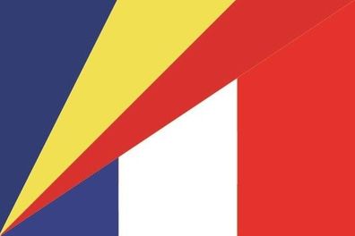 Fahne Flagge Seychellen-Frankreich Premiumqualität