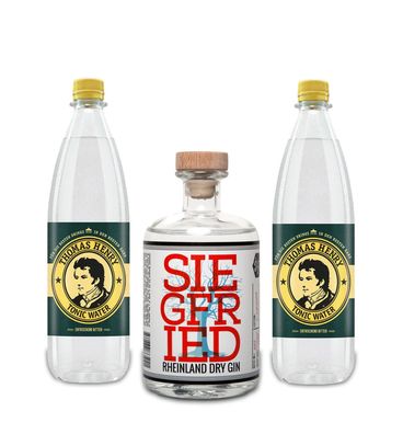 Siegfried Rheinland Dry Gin 500ml (41% Vol) + 2 Thomas Henry Tonic 1L