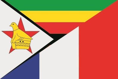 Fahne Flagge Simbabwe-Frankreich Premiumqualität