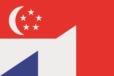 Fahne Flagge Singapur-Frankreich Premiumqualität