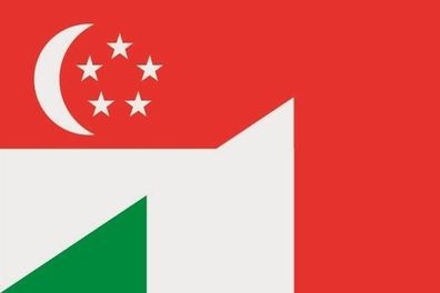 Fahne Flagge Singapur-Italien Premiumqualität