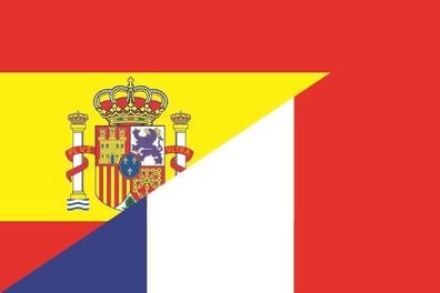 Fahne Flagge Spanien-Frankreich Premiumqualität
