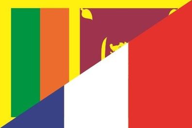 Fahne Flagge Sri Lanka-Frankreich Premiumqualität
