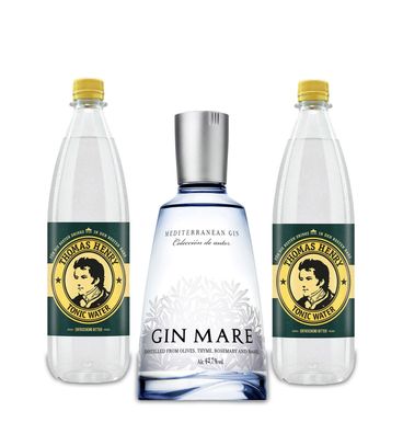 Gin Mare Gin 0,7l 700ml (42,7% Vol) + 2 Thomas Henry Tonic Water 1L
