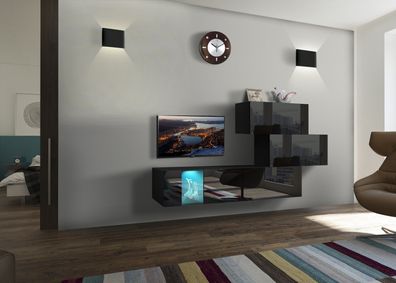 Gemini NX84 Möbel für Wohnzimmer Wohnwand Mediawand Schrankwand Wohnschrank