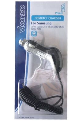 Vivanco Kfz Ladegerät Adapter für Samsung E250 C520 D800 D900 U700 E900 E950 etc