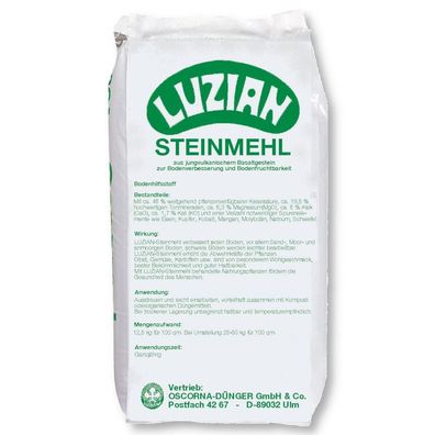 Luzian Steinmehl 12,5 kg Basalt Bodenaktivator Bodenverbesserer Bodenhilfsstoff