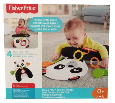 Fisher-Price FXB99 - Panda Plüsch-Spielkissen für Babys, kuschelweich