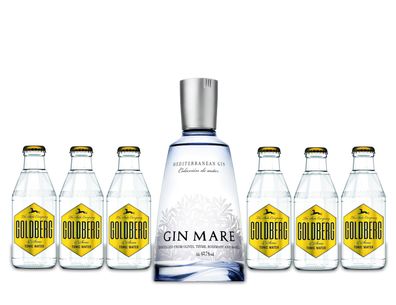 Gin Mare Gin Tonic Set - Gin Mare Gin 0,7l 700ml (42,7% Vol) + 6 Goldberg Tonic