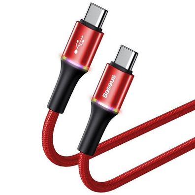 Halo-Kabel USB-C - USB-C PD CATGH-K09 - Kabel mit leuchtenden LED-Ringen - Farbe rot