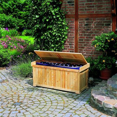 Kissenbank mit Auflage Sitztmöbel Kissenbox Holz Gartenmöbel