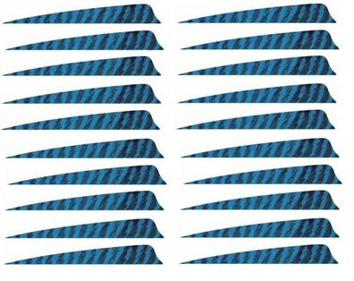 20 Stück Gateway Federn Shield 4" Barred Blau Pfeilfedern Naturfedern