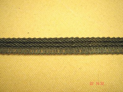 Borte Trachtenborte m Seidenkordel Hutband oliv 1,4 cm breit je 1 Meter