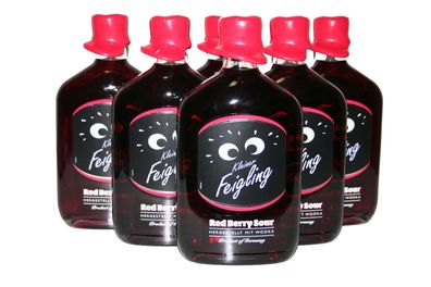 6 Flaschen Behn Kleiner Feigling Red Berry Sour 15% Vol. 0,5 l Liter Likör