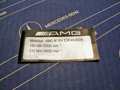 Mercedes Motor-Aufkleber AMG M104 E34 im 300E-24 3.4 AMG W124