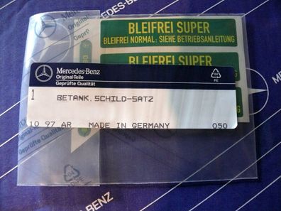 Mercedes Aufkleber-Set Bleifrei SUPER für W107 W114 W116 W123 W124 W126