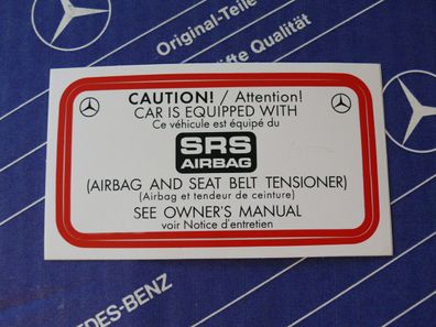 Mercedes Aufkleber SRS Airbag W124 W126