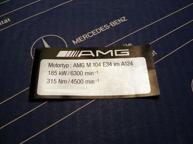 Mercedes Motor-Aufkleber AMG M104 E34 im A124