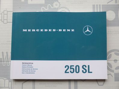 Mercedes W113 250SL Handbuch mit Wartungsplan und elektrischem Schaltplan NOS!