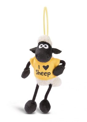Nici 45800 Shaun das Schaf mit T-Shirt Anhänger Loop 10cm Plüsch - I love Sheep