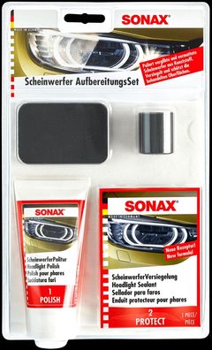 SONAX Scheinwerfer Aufbereitungs-Set Restaurationskit Reparatur