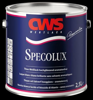 CWS Wertlack Specolux Titan-Weißlack 2,5 Liter weiß