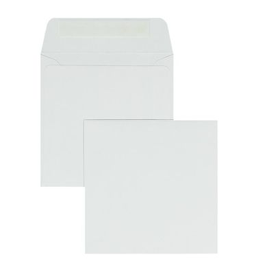 100 Briefumschläge Weiß 170x170mm mit Haftklebung