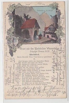64148 Ak Gruß aus den Rheinischen Winzerstuben Beilstein an der Mosel 1904