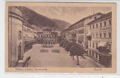 49812 Ak Wildbad württembergischer Schwarzwald Kurplatz Hotel Post 1925