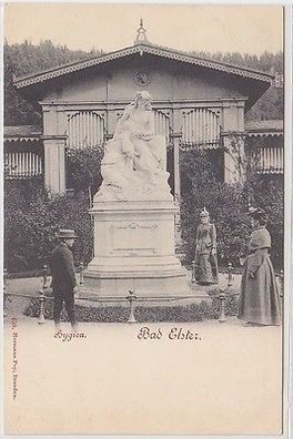 61711 Ak Bad Elster Statue Hygiea um 1900